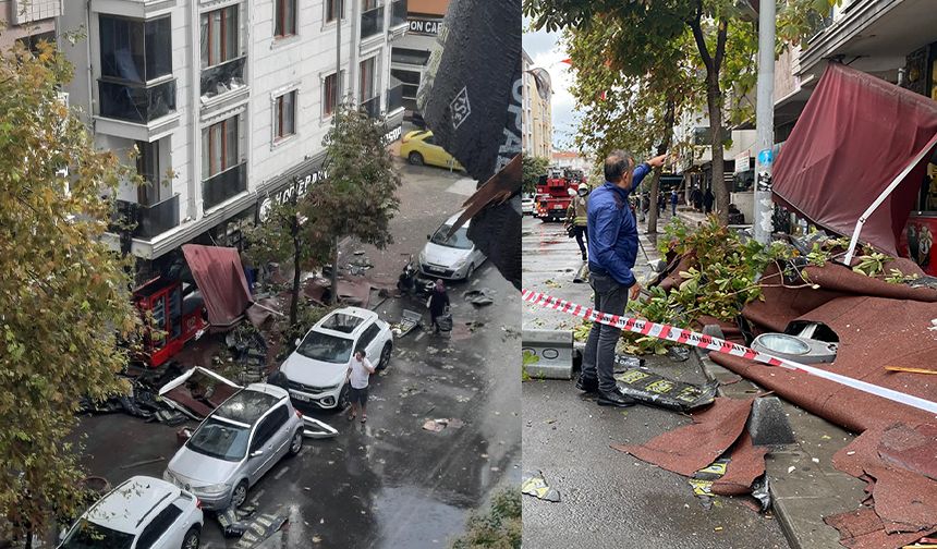 Peş peşe uyarıların ardından İstanbul'da çatılar uçtu! Binalar yıkılıyor zannettik