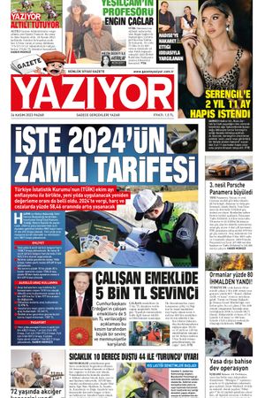 Gazete Yazıyor -26.11.2023 Manşeti